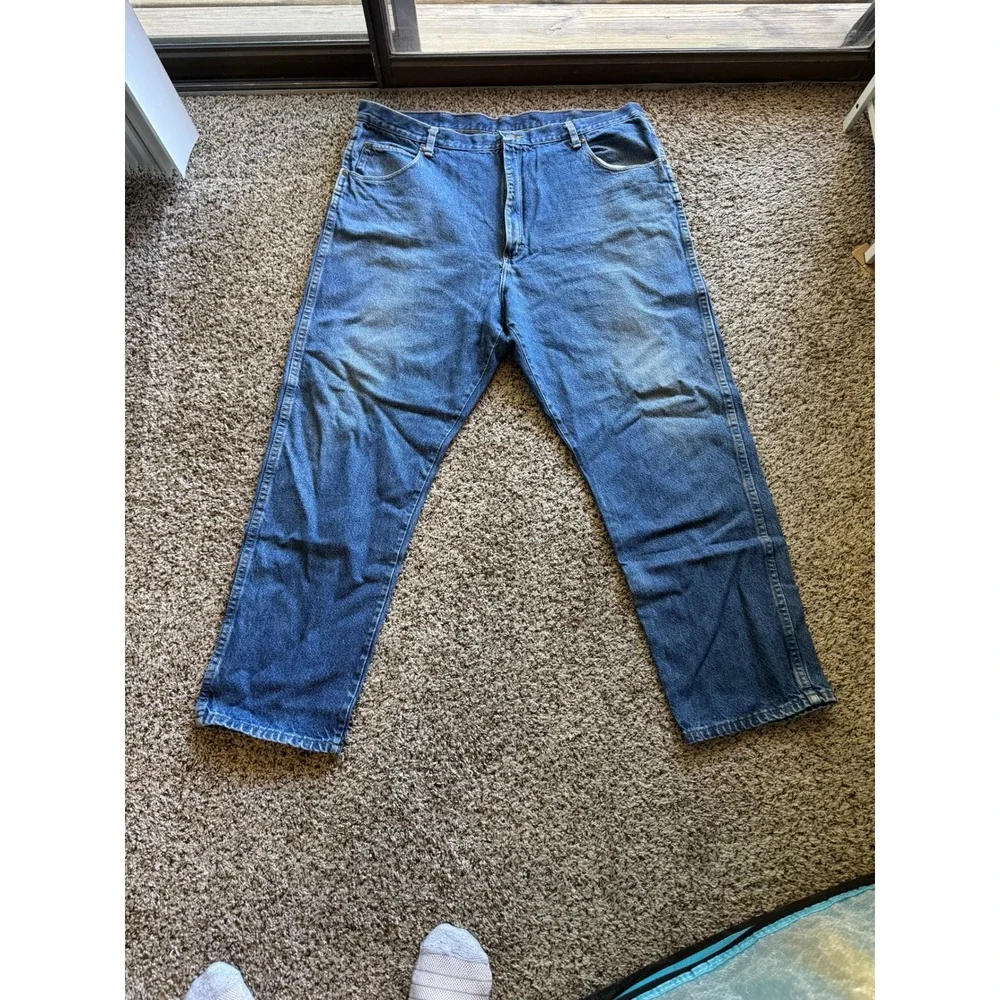 Red Kap Mens PD60PW4 Workwear Denim Jeans Blue Straight Leg 42x30 Cotton